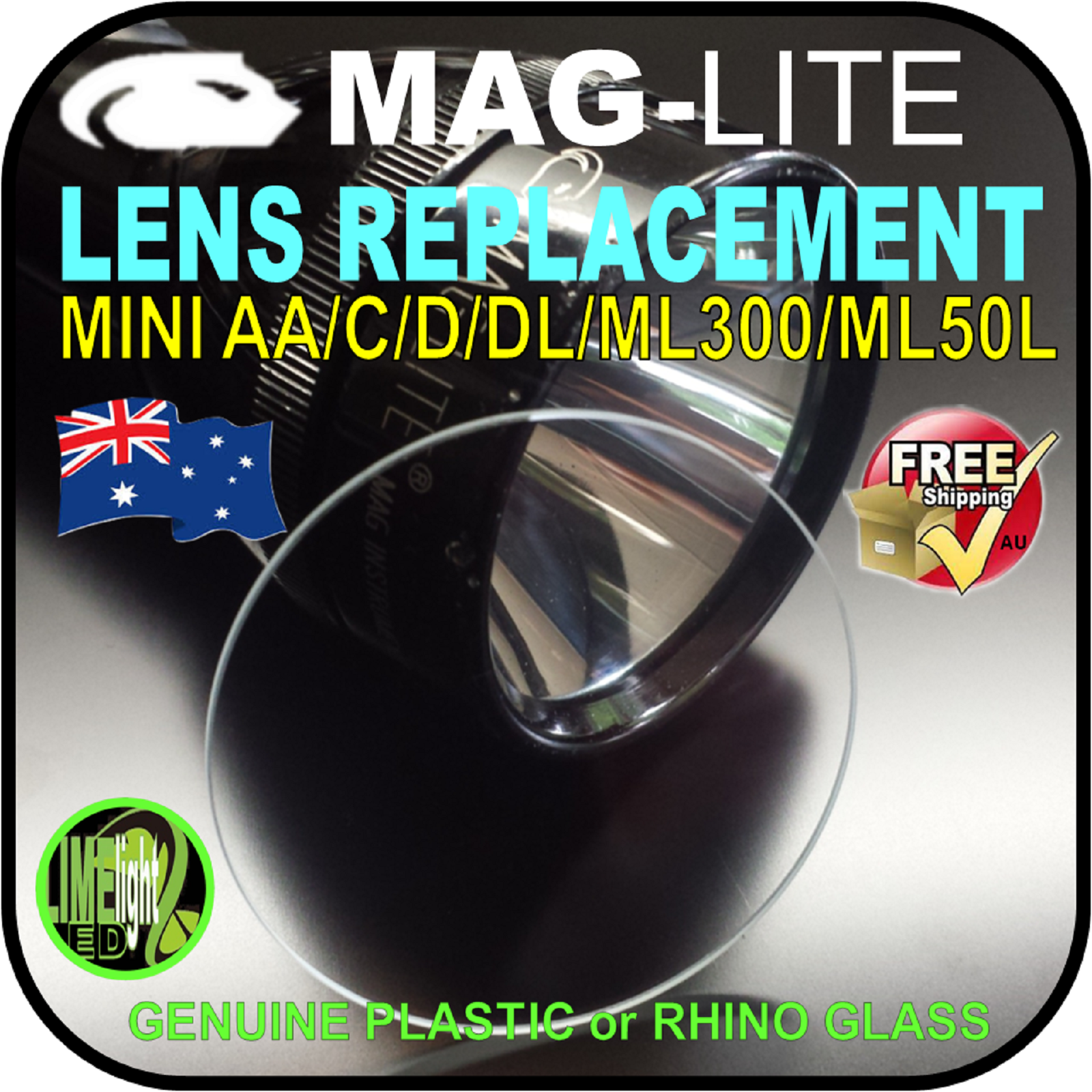 MAGLITE UPGRADE LENS REPLACEMENT AA/ML50L/C/D/DL/MagCharger FLASHLIGHT TORCH AU