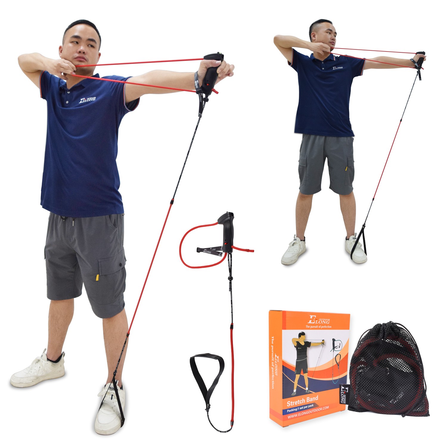 Archery Bow Trainer Draw Training Aid Device Strength Stretch Band Shooting
