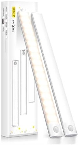 12 Inch Under Cabinet Lighting, 2 Pack 60 LED Motion Sensor Lights, 145LM USB...