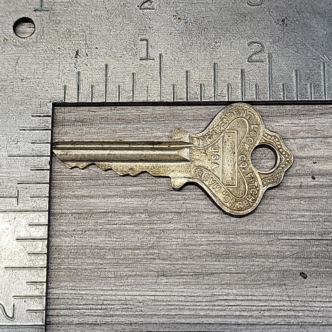 Vtg Antique Ornate Key: INDEPENDENT LOCK CO ILCO No. 1054 Fitchburg Mass USA