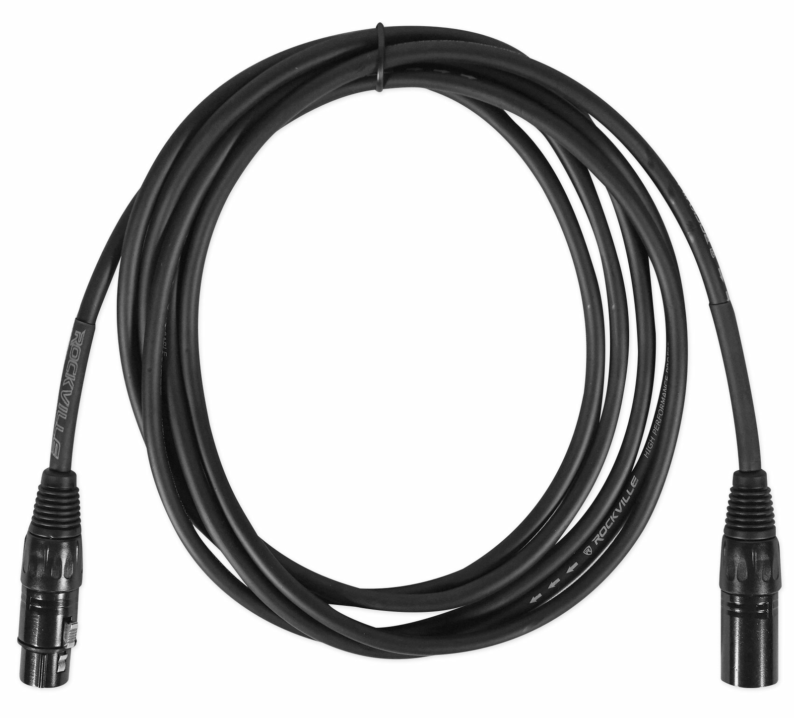 Rockville RCXFM10E-B 10 Foot Female to Male XLR Mic Cable Black 100% Copper