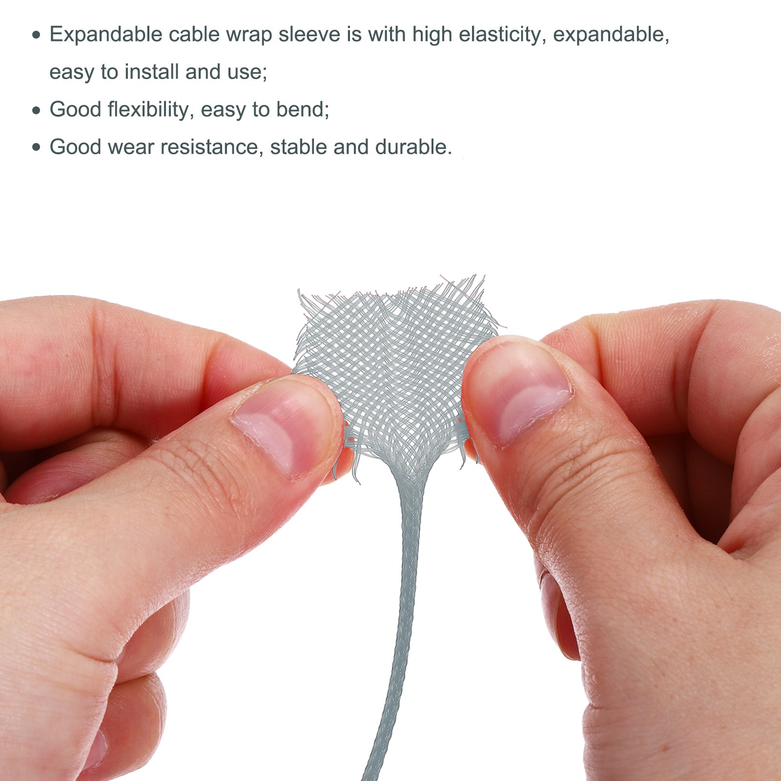 Expandable Sleeving 1/4-inch 100ft Cable Sleeve Gray