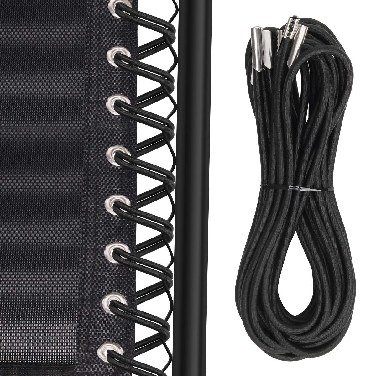 Universal Replacement Cord for Zero Gravity Chair, 4 Pack Elastic Cords Blac