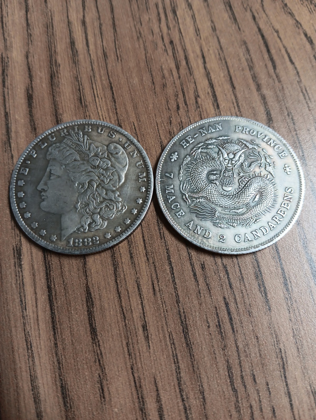 2 Large Old Metal Coins, Not Silver In Great Condition 40mm.