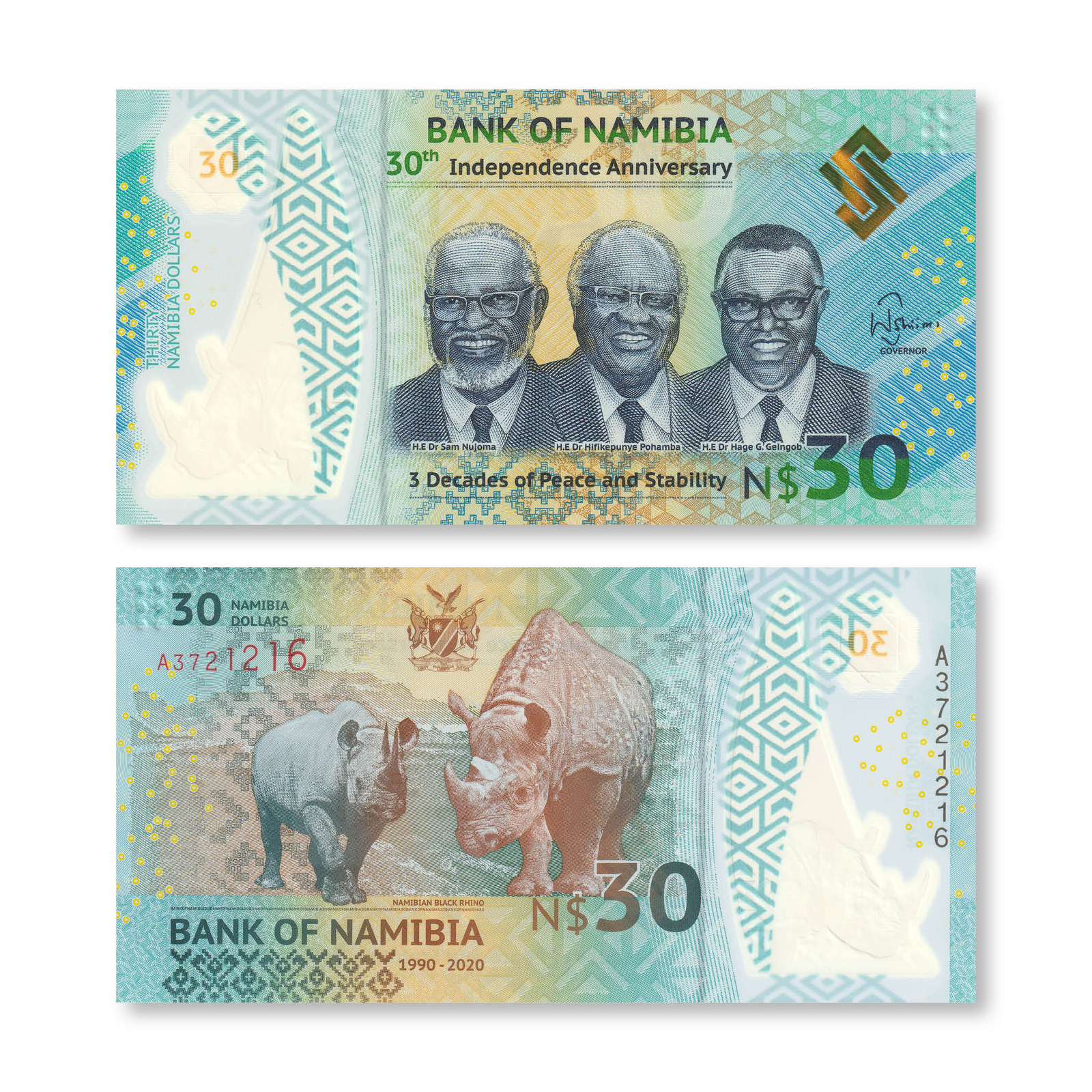 Namibia 30 Dollars, 2020 Commemorative, B218a, UNC