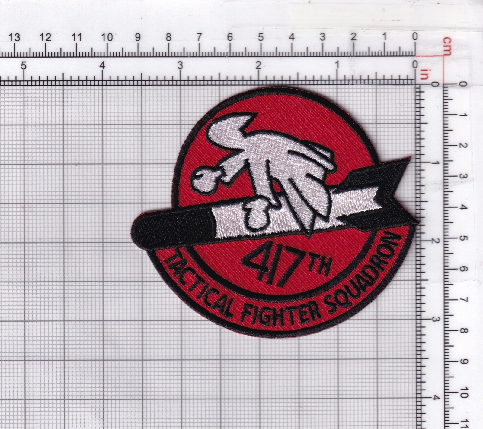 417th Tactical Fighter Squadron Patch – Sew On/Plastic Backing, 3.5"