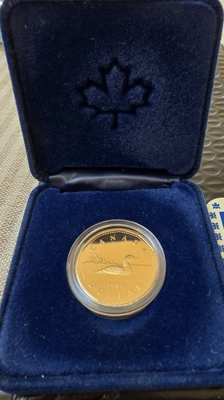 1987 Royal Canadian Loon Dollar Dollar $1 Uncirculated Proof  Coin in Case