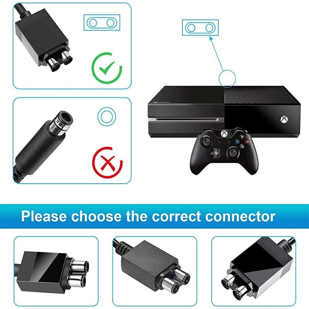 Xbox One 500GB Power Adapter Global Voltage Safe Quiet LED Indicator US Cable