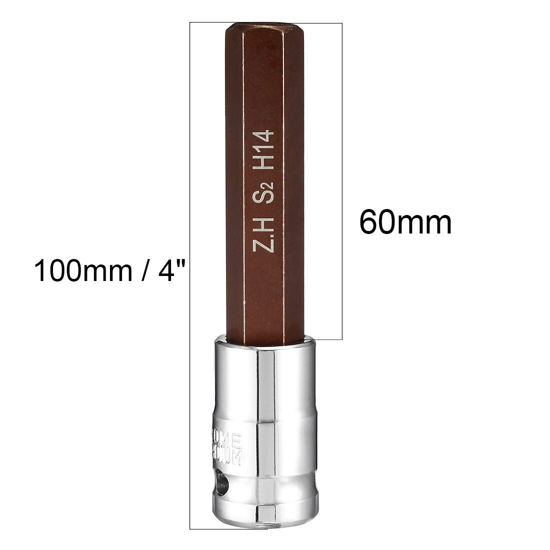 1/2" Drive 14mm Hex Bit Extra Long Socket S2 Steel