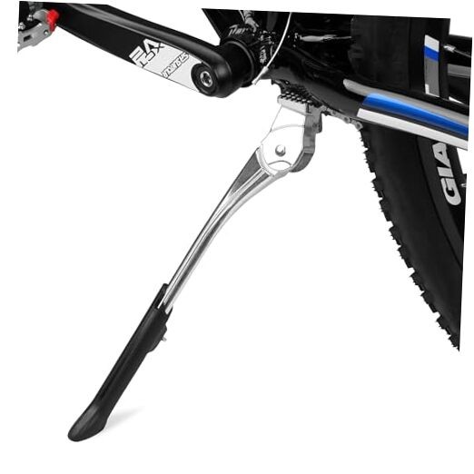 Chromium Adjustable Bicycle Kickstand with Concealed Silver Regular Duty