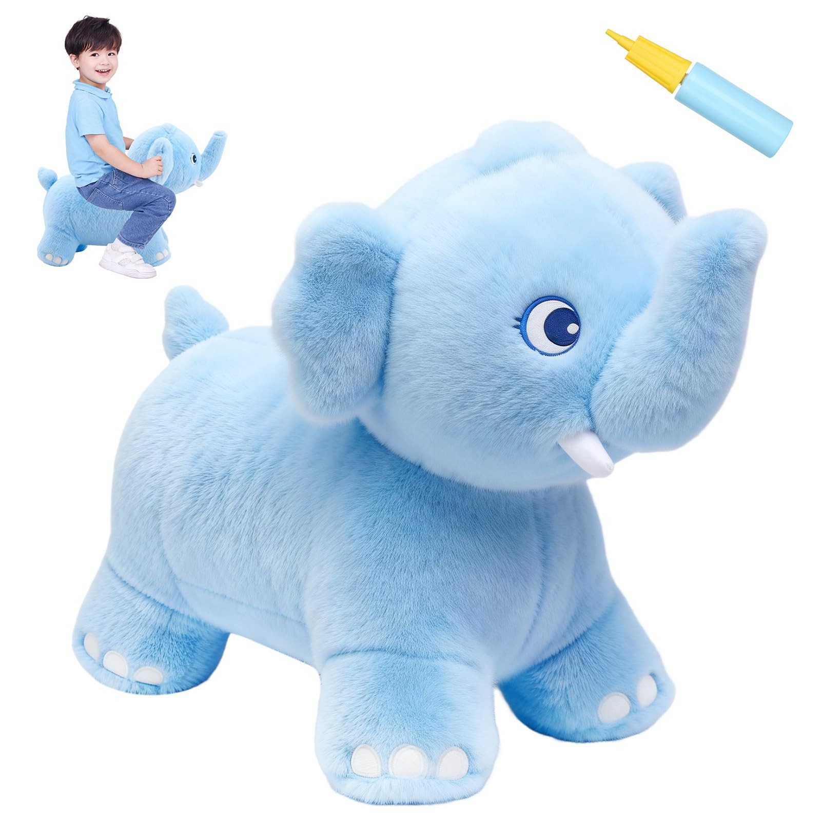 INPANY Bouncy Horse, Elephant Hopper Toys, Toddler Plush Bouncing Animal, Kids I