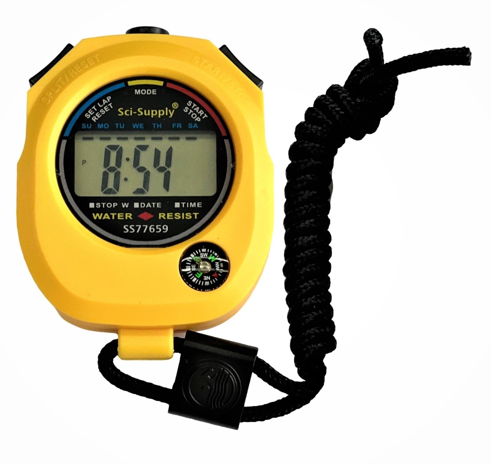 Digital Stopwatch Timer w/ Compass & Lanyard – Classroom PE Sports Timer