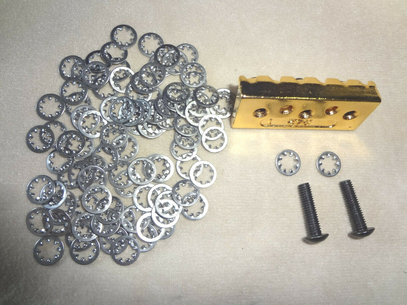 100 LOT STAR WASHERS FOR FLOYD ROSE LOCKING NUT 4 BOTTOM MOUNT THRU NECK GUITAR
