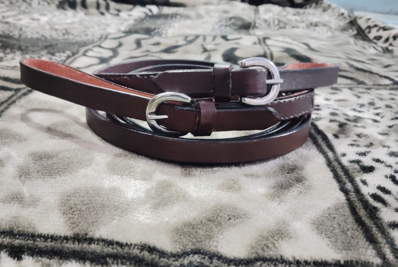Leather Western Saddle Horse Leather Bridle Split Reins  60" Long BrownTan Color