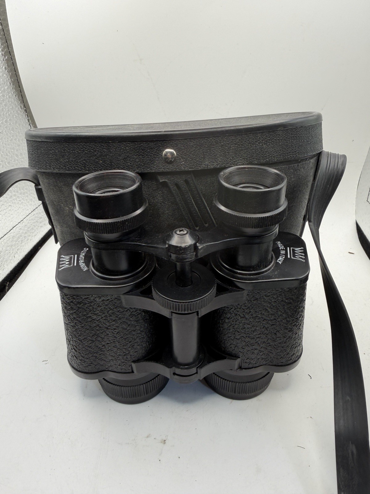 Vintage Italian Non-Prismatic Opera Binoculars w/ Case Made In Italy