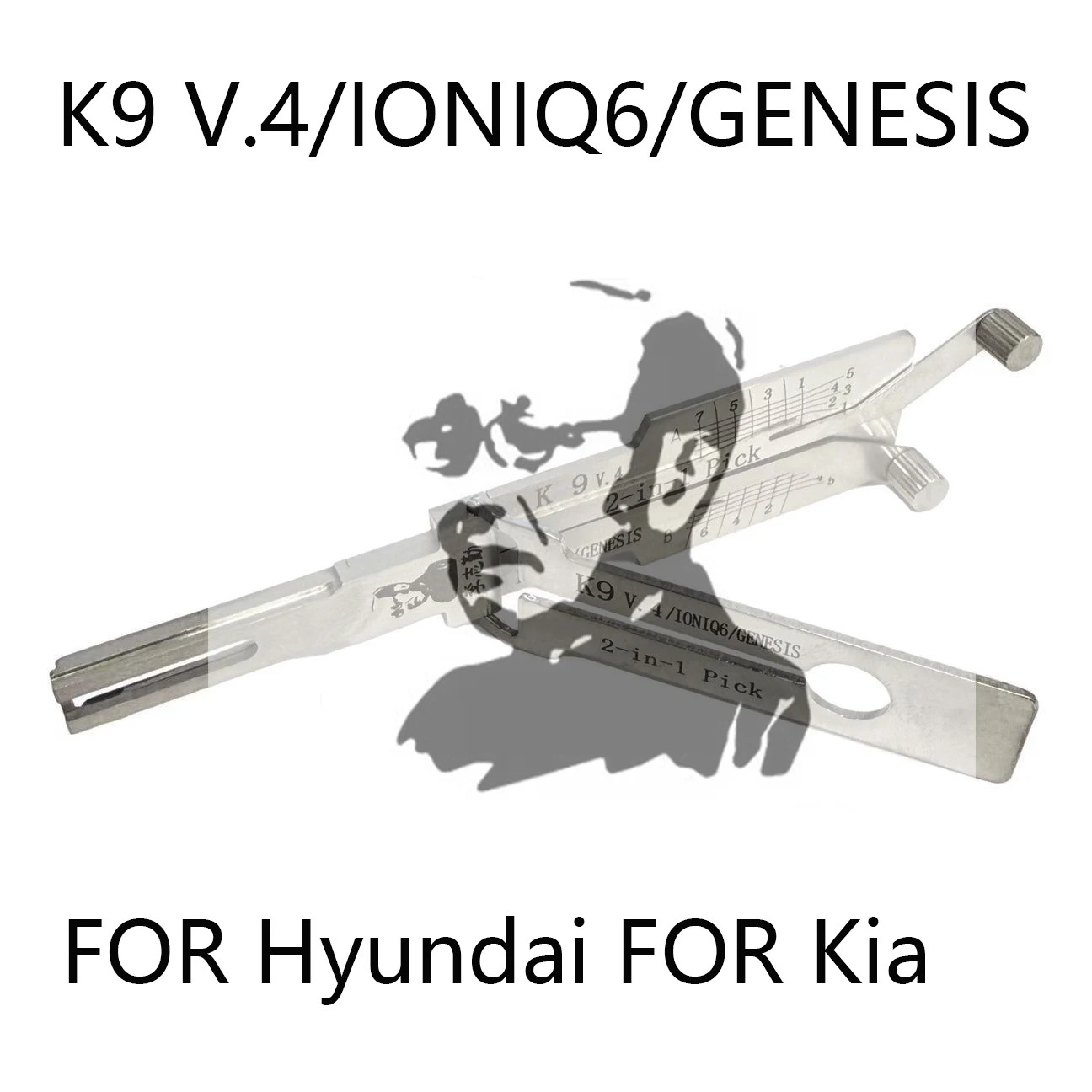 Lishi 2-In-1 LOCKSMITH TOOL K9 V4 Ioniq6 / Genesis FOR Up to 2024+ FOR Hyundai,