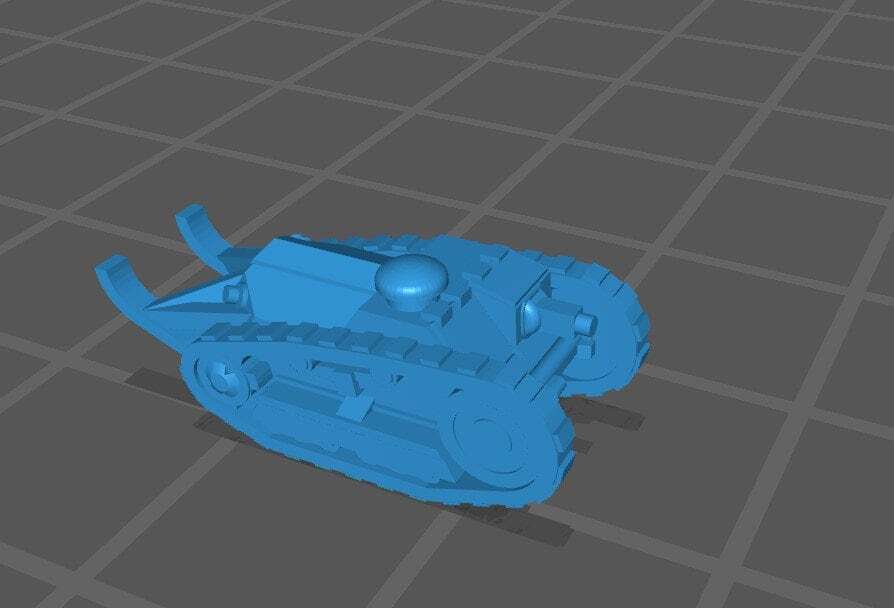 Ford 3T - M1917 6T w/turret - 1:200 scale - US - Tanks - Armored Vehicle