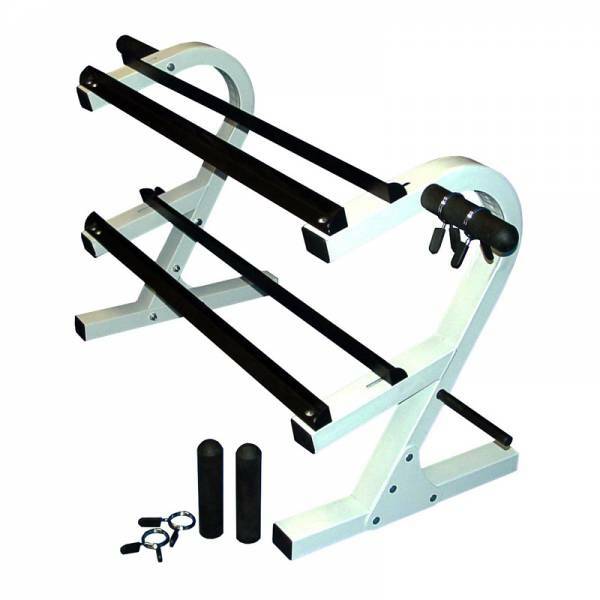 Ader 2 Tier 44" Dumbbell Rack w/Plate Holder W/ 8'' Adapter Sleeve & Collar Pair