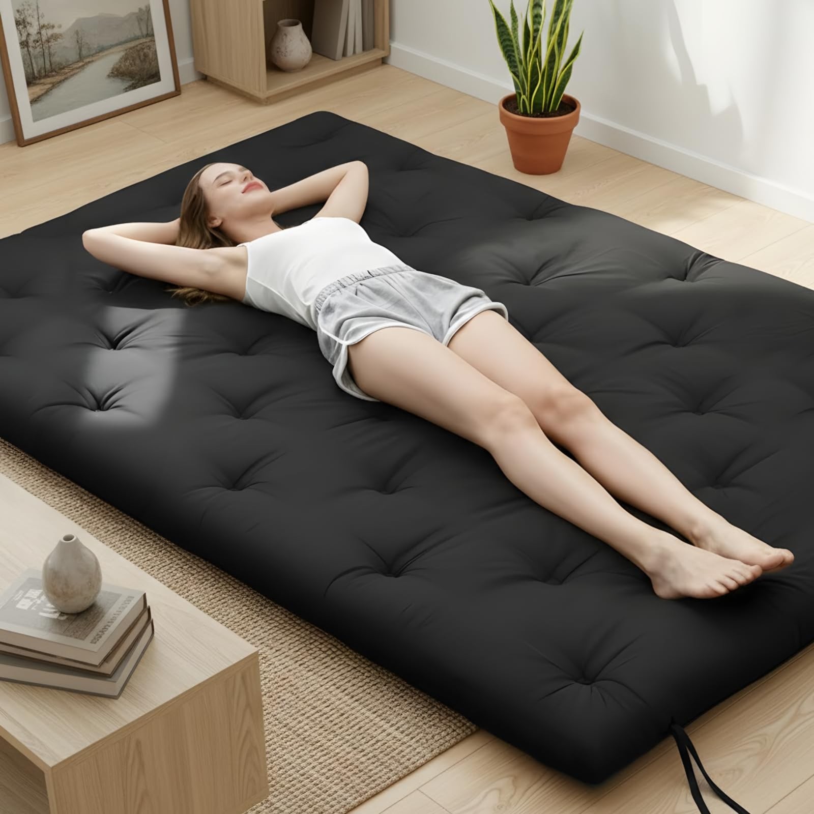 Syrinx Water Resistant Japanese Floor Mattress Futon, Twin Size 75"x39" 1