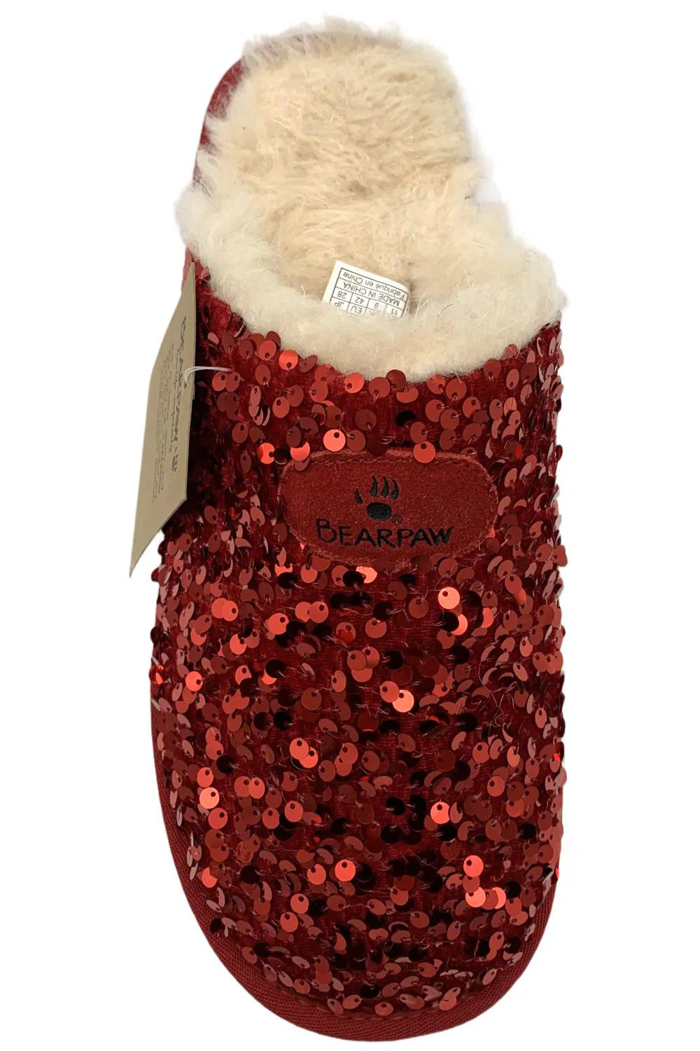 BEARPAW Women's Portia Sequined Mule Red