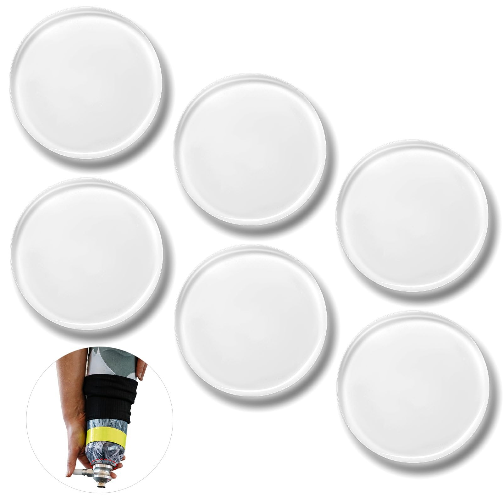Geiserailie 6 Pcs Prosthetic Leg Pads Liner 3.9 Inch, Transparent