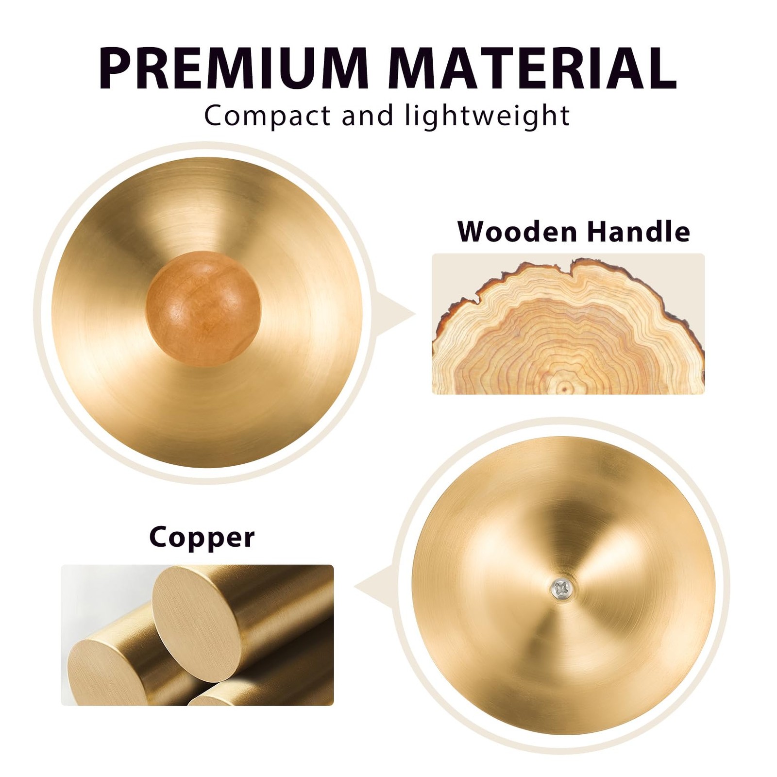 Professional Copper Finger Cymbals Pair - 3.5" (9cm) Mini Percussion for Bell...