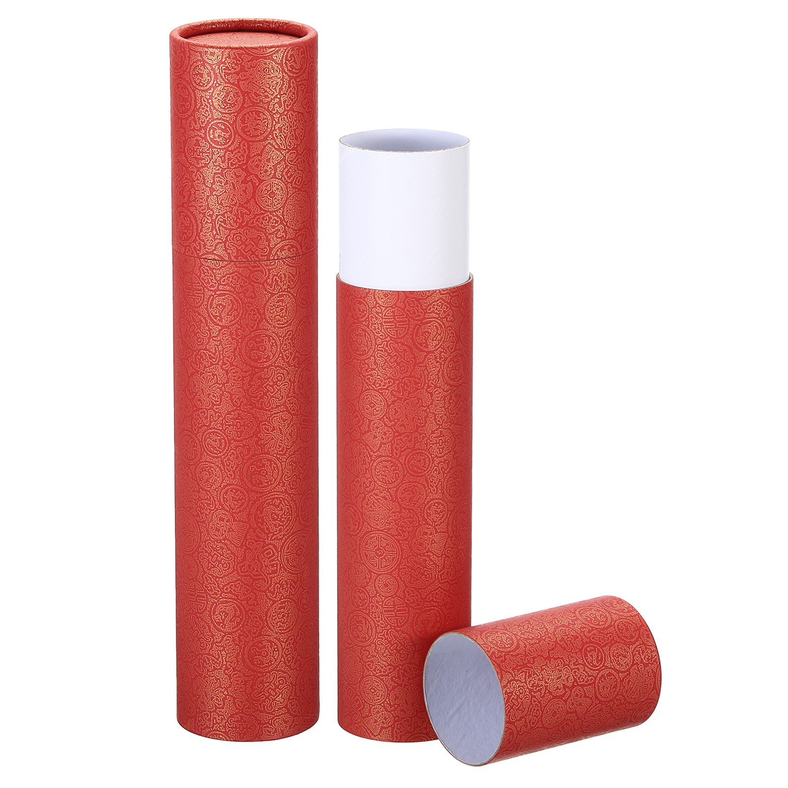 2"x11" Poster Tube, Photo Storage Tube Painting Tubes Mailing Tubes, Red 2pcs