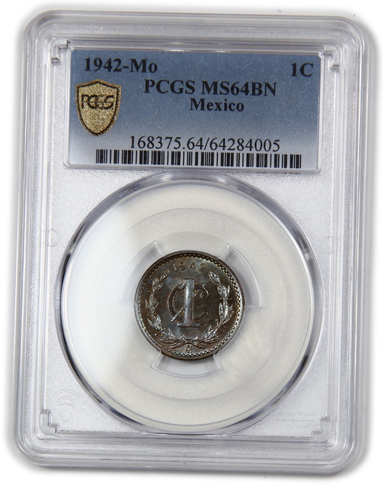 1942 Mo PCGS MS64 BN Brown - Mexico 1 One Centavo 1c KM-415 Coin #62331A
