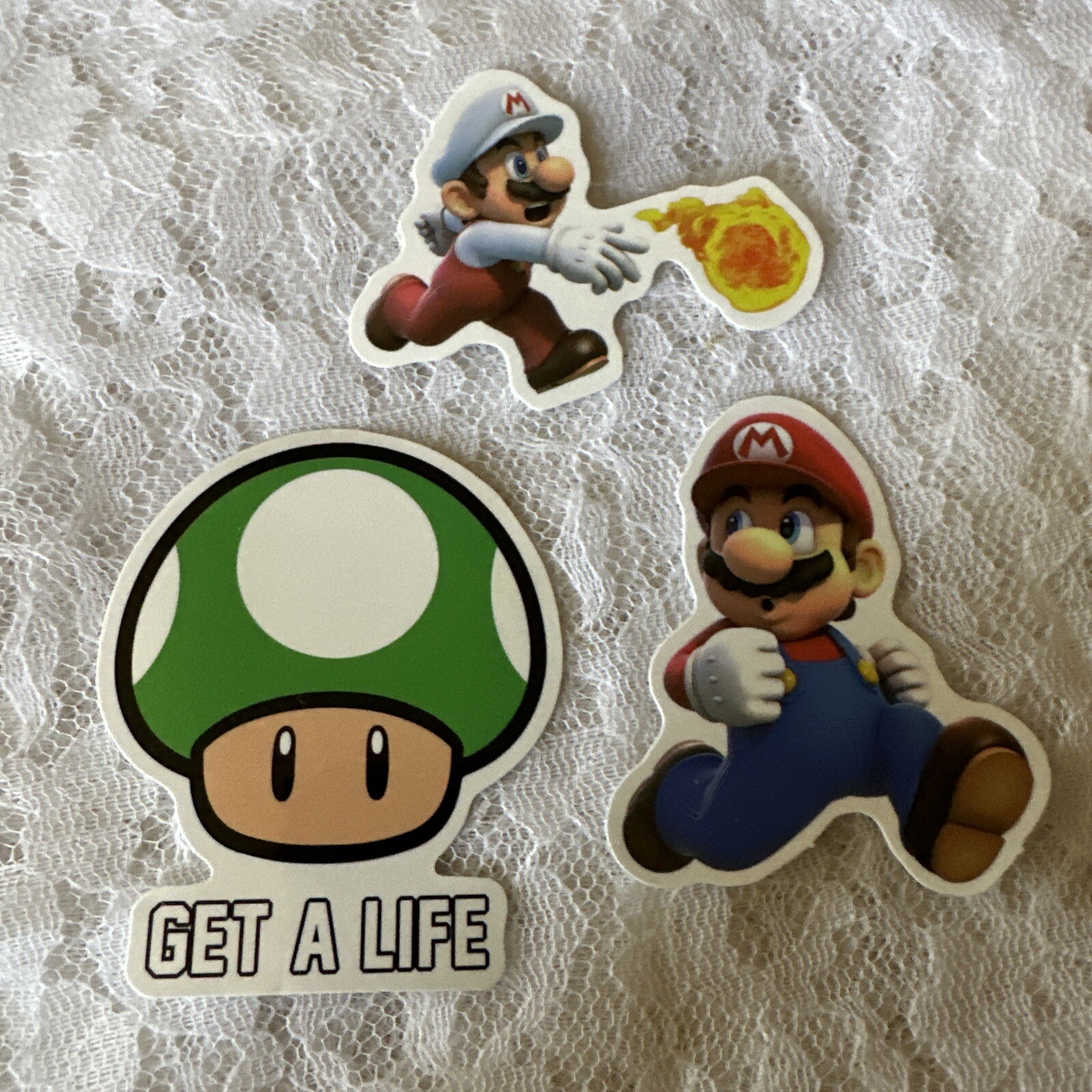 Lot Of 3 Mario Bros Brothers Vinyl Video Game Stickers Decals (I)