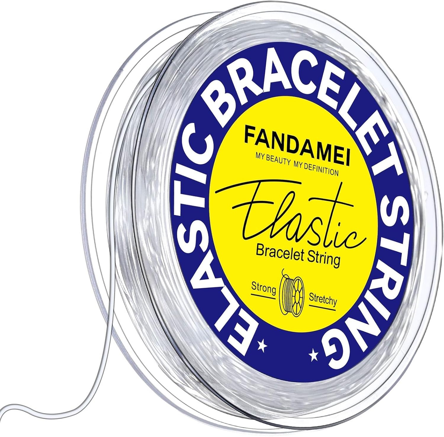 FANDAMEI 1mm Elastic Bracelet String Cord, Crystal Stretch Bead Cord for