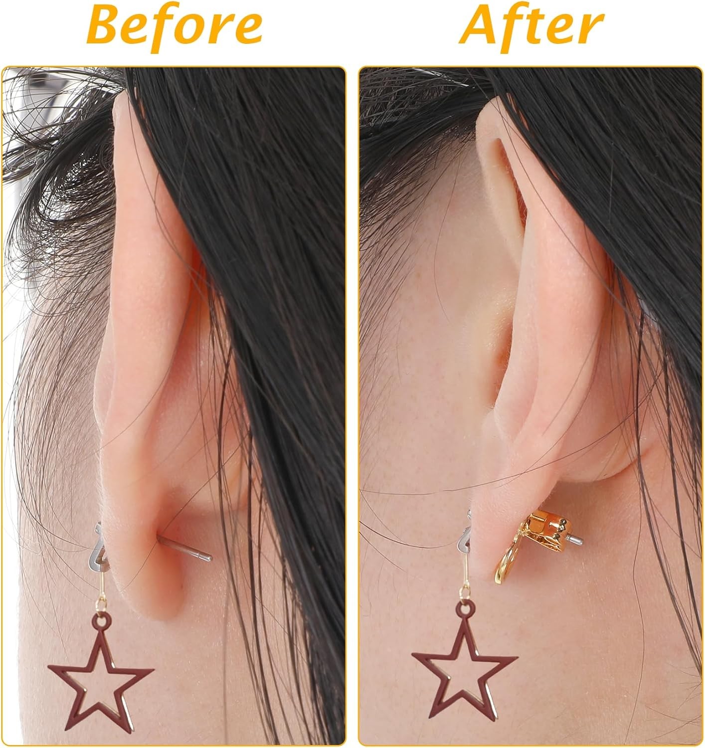 8 Pcs Earring Backs for Droopy Ears, Earring Lifters Backs with Ear Lifting Supp