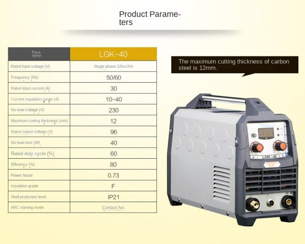 Plasma Cutting Machine LGK40 220V Plasma Cutter with Welding Accessories