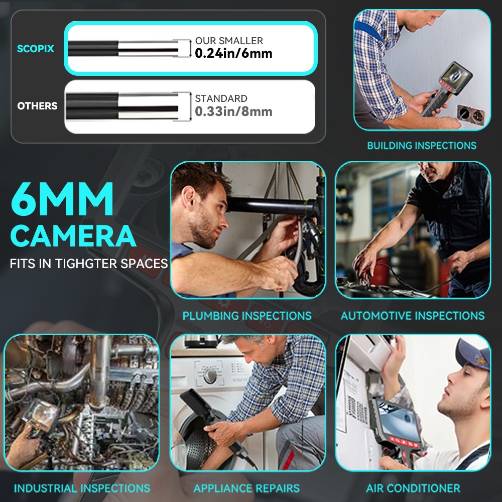 10FT🔥 Endoscope 2-Way 360° Inspection Camera Articulating Borescope Semi Rigid