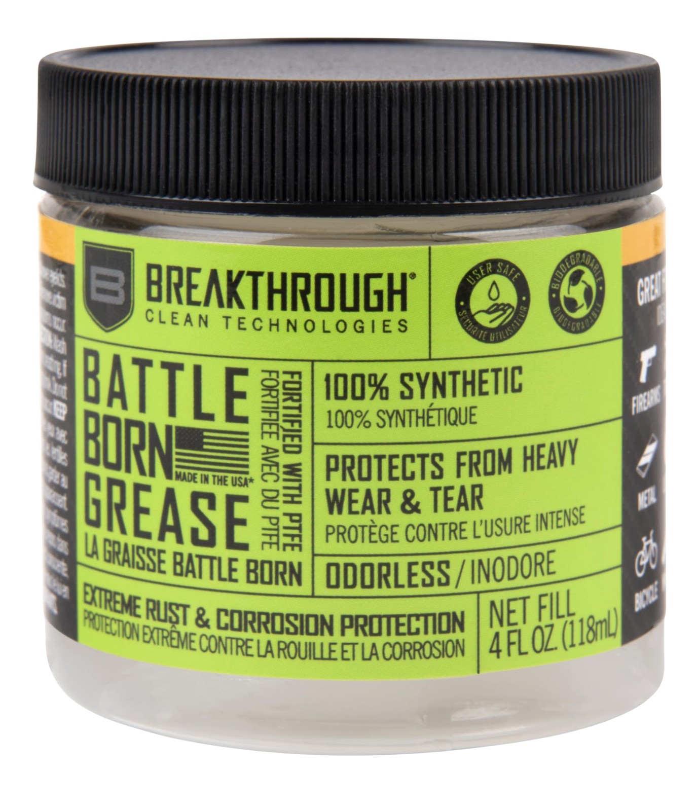 Breakthrough Clean Battle Born Gun Grease - Lubricant 4 fl oz, white