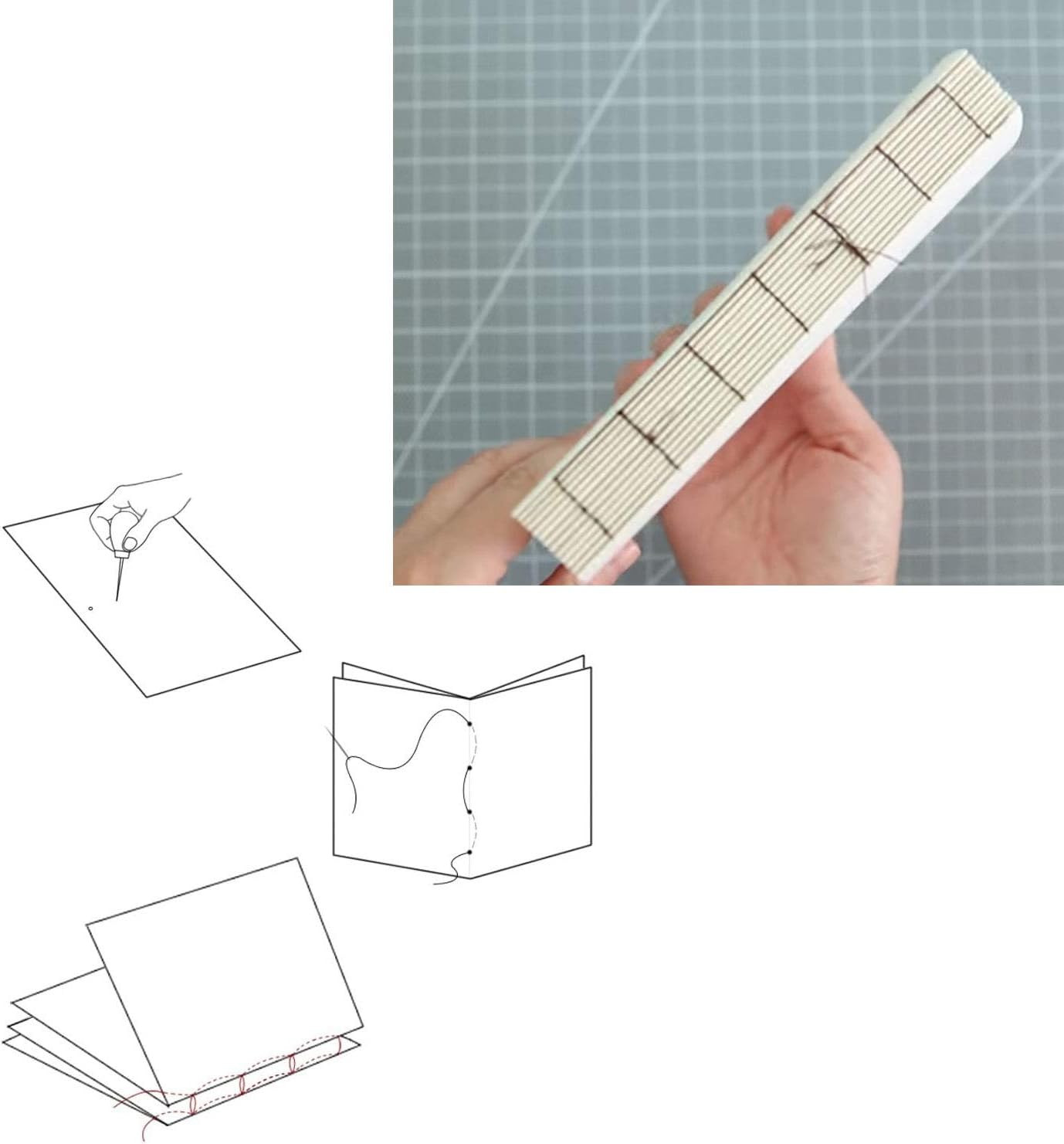 Bookbinding Kit - Bookbinding Supplies, Hand Book Binding Starter Tools Set wit