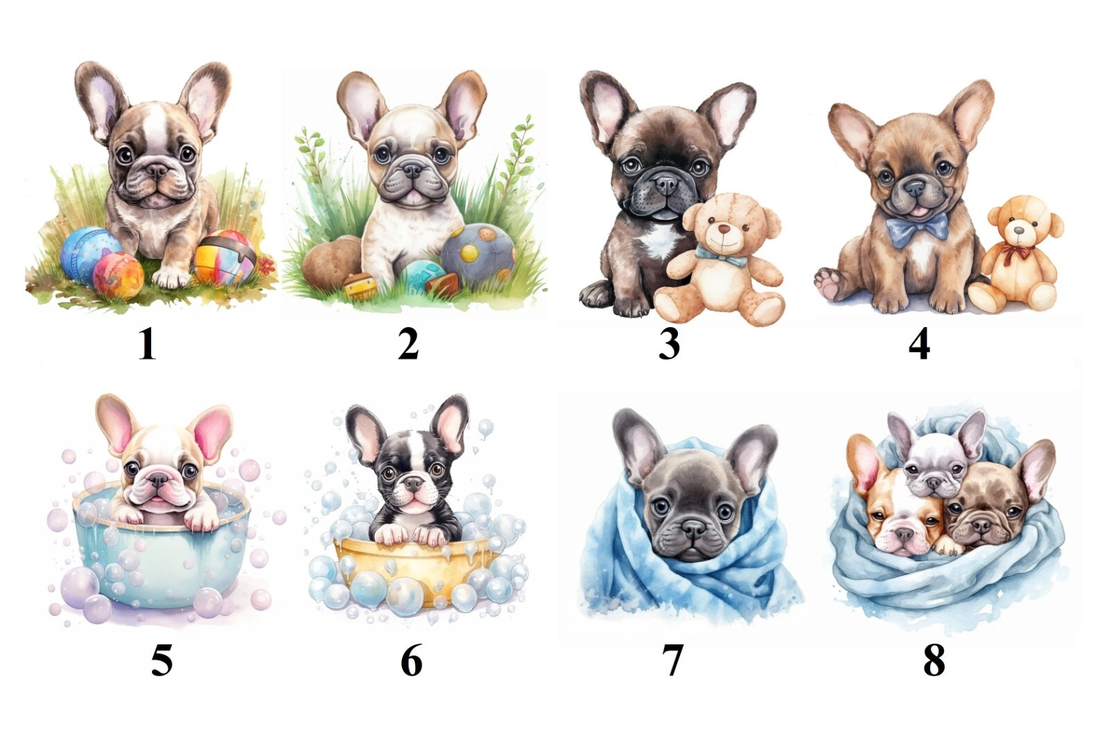 Personalized Address Labels Cute French Bulldogs (AF 58)
