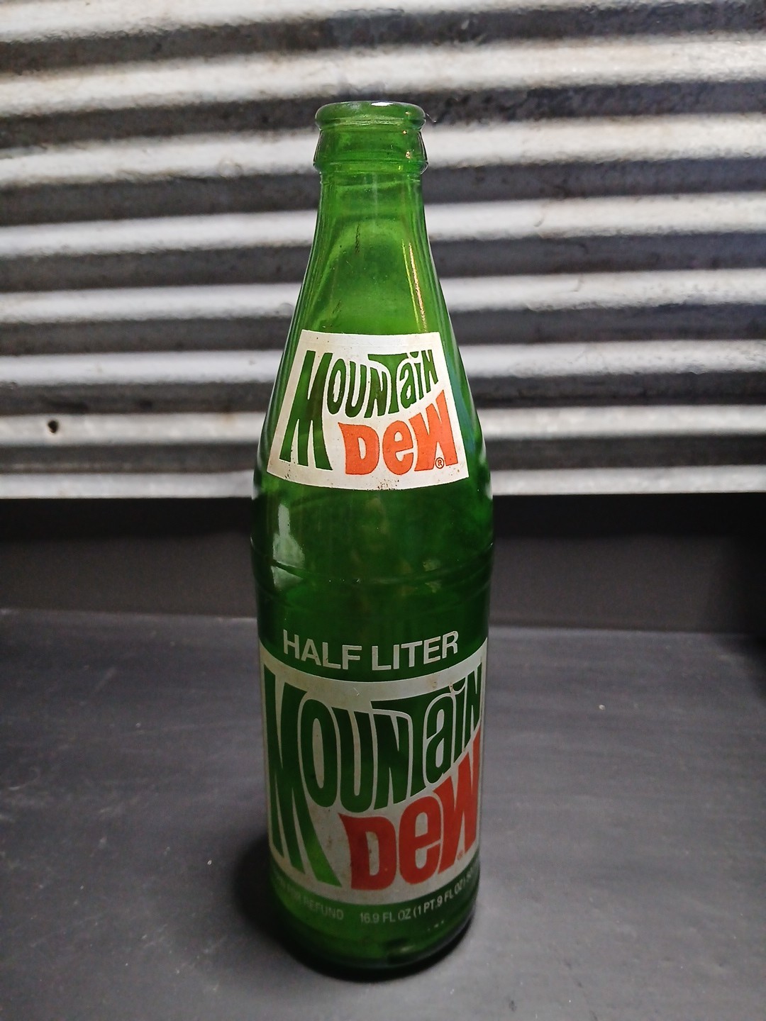 Mountain Dew Bottle Half Liter Glass Bottle Very Nice Condition