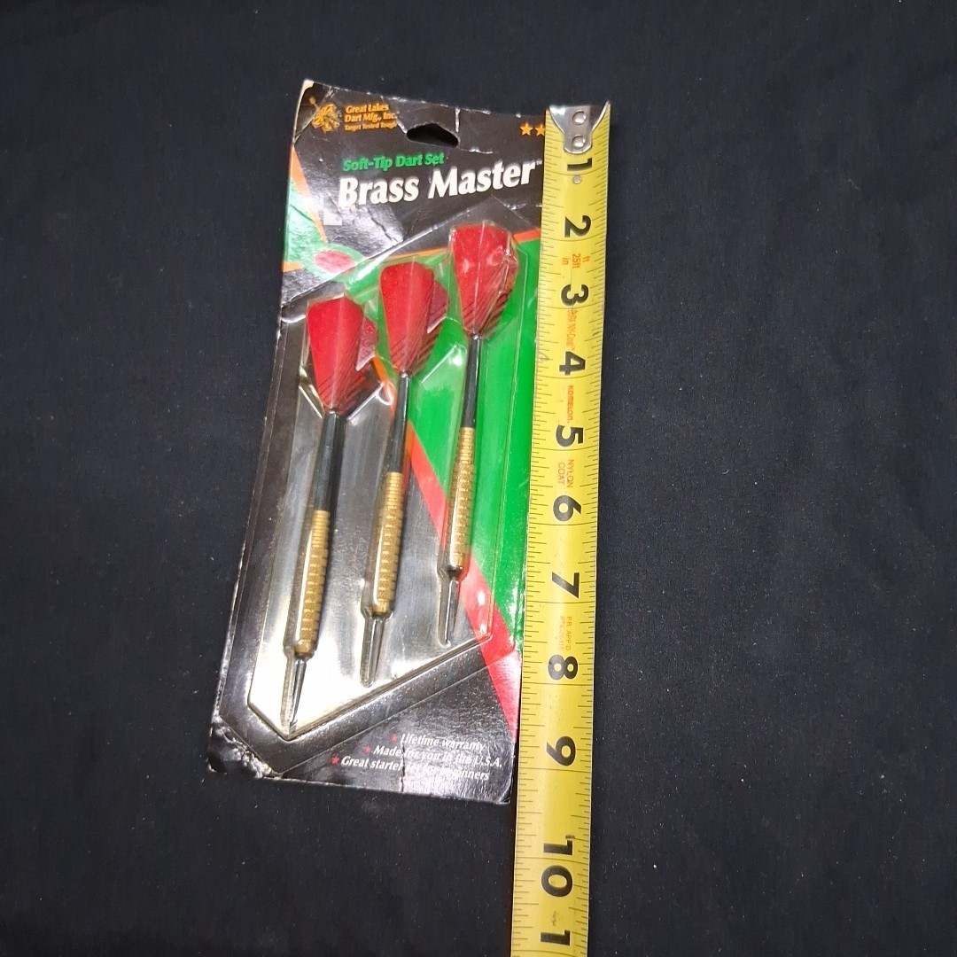 Great Lakes Dart Brass Master 26-1410 Soft Tip 3-Dart Set