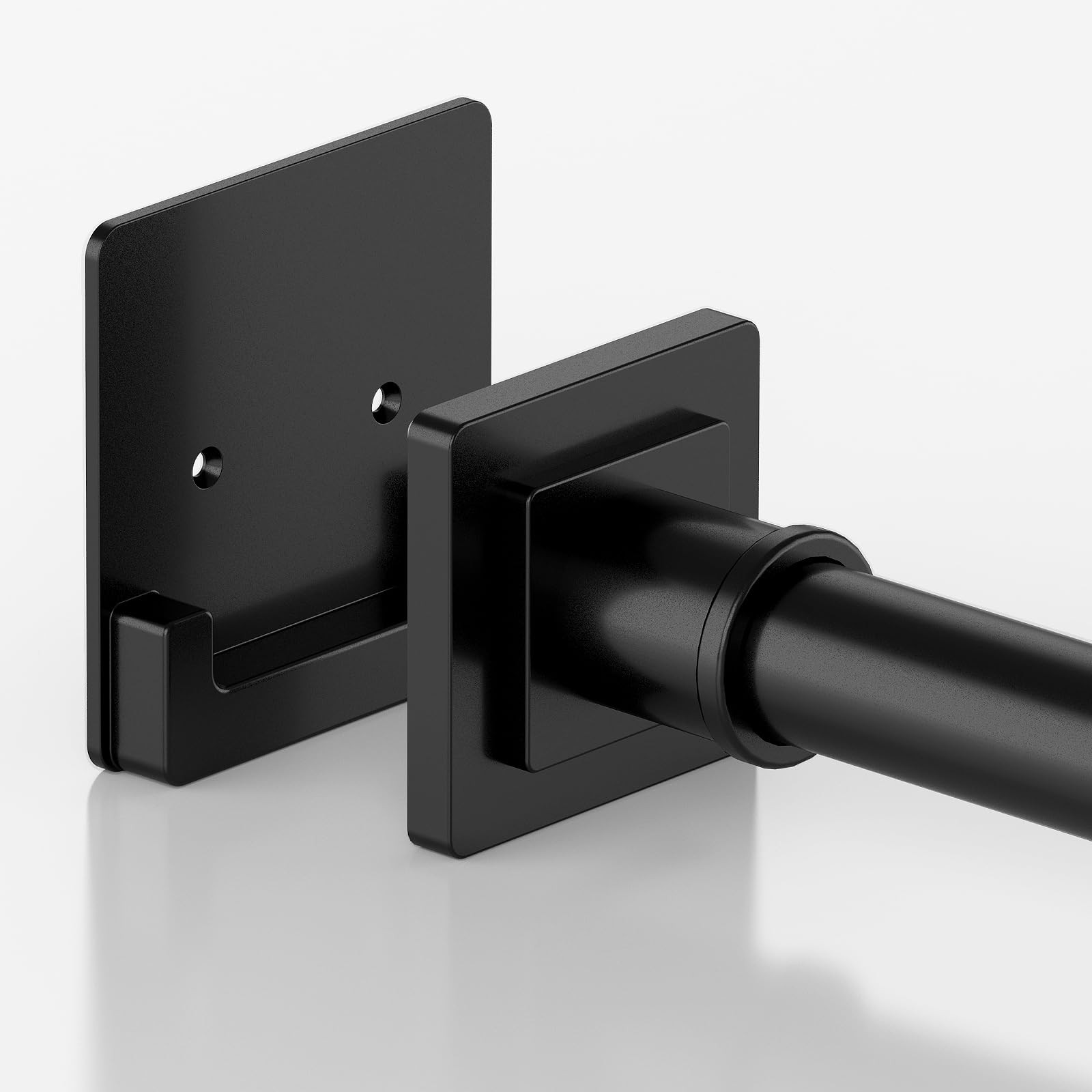 UIOSANRT Matte Black Shower Curtain Rod 31-79 inches with Holders, Stainless Ste