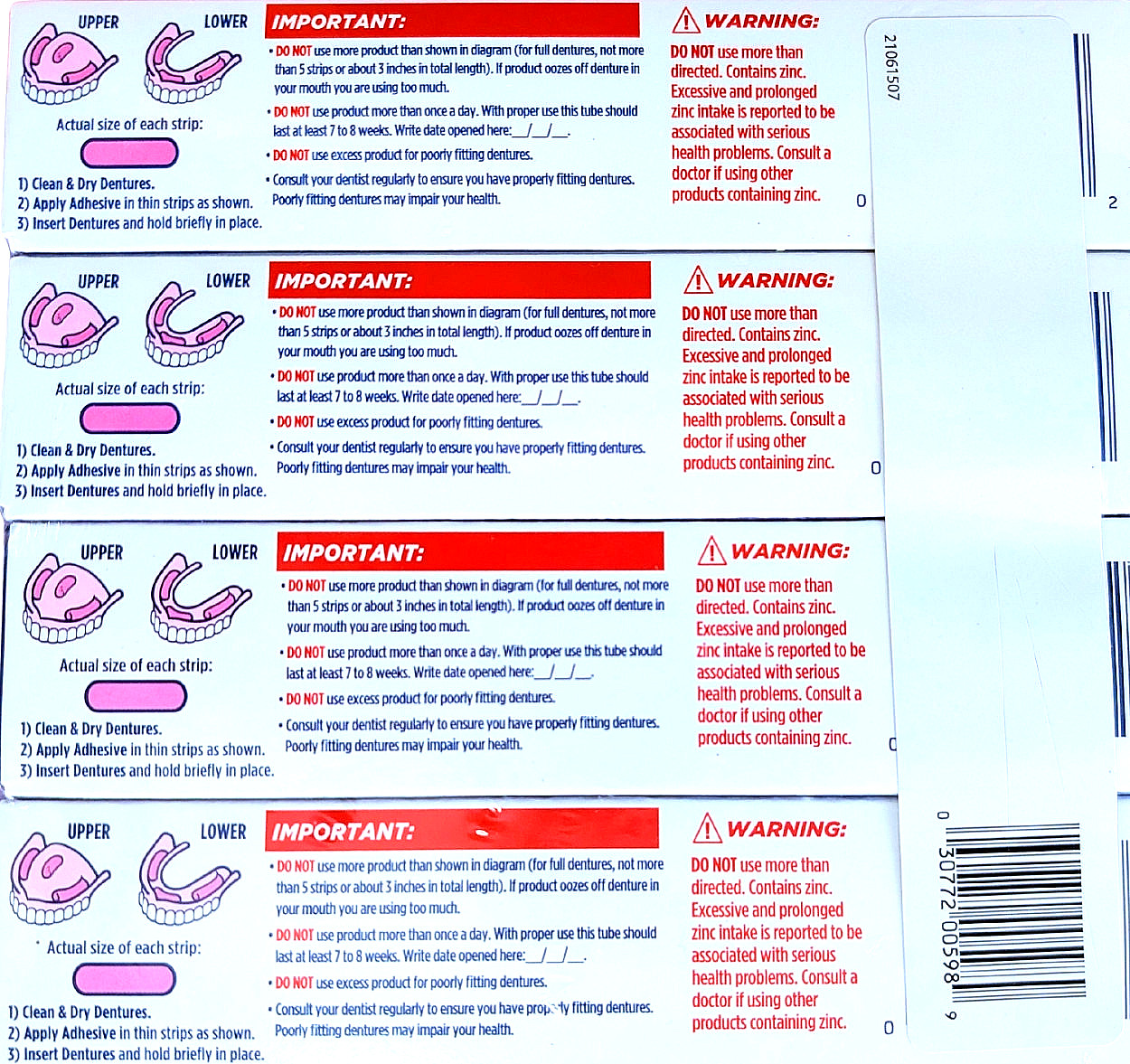 Fixodent Advanced Denture Adhesive Max Hold Value Pack 4 x 2.2 Oz