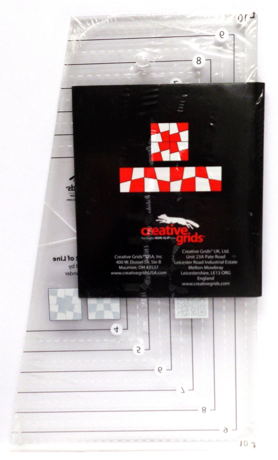 CREATIVE GRIDS 6" x 10" Straight Out Of Line RULER Quilting, Non Slip, CGRKA3.