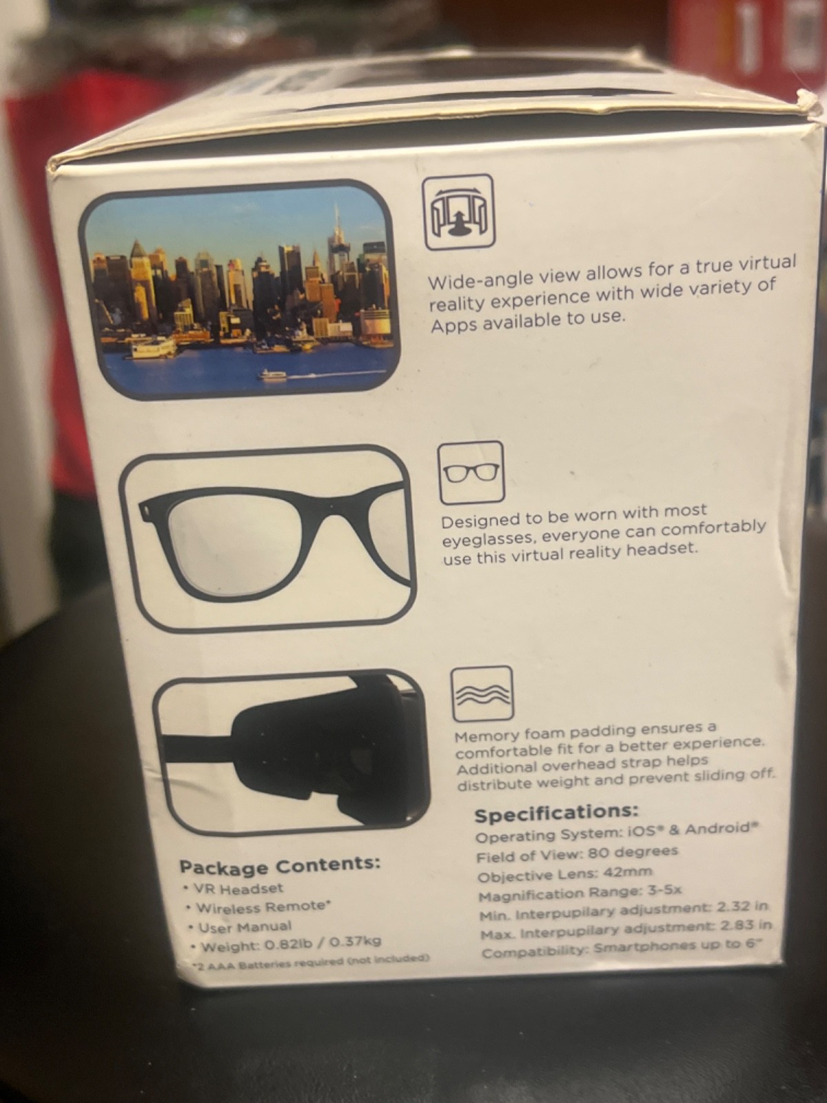 Cynocular's VR Virtual Reality App 3D Glasses Adjustable Headset Plus Remote New