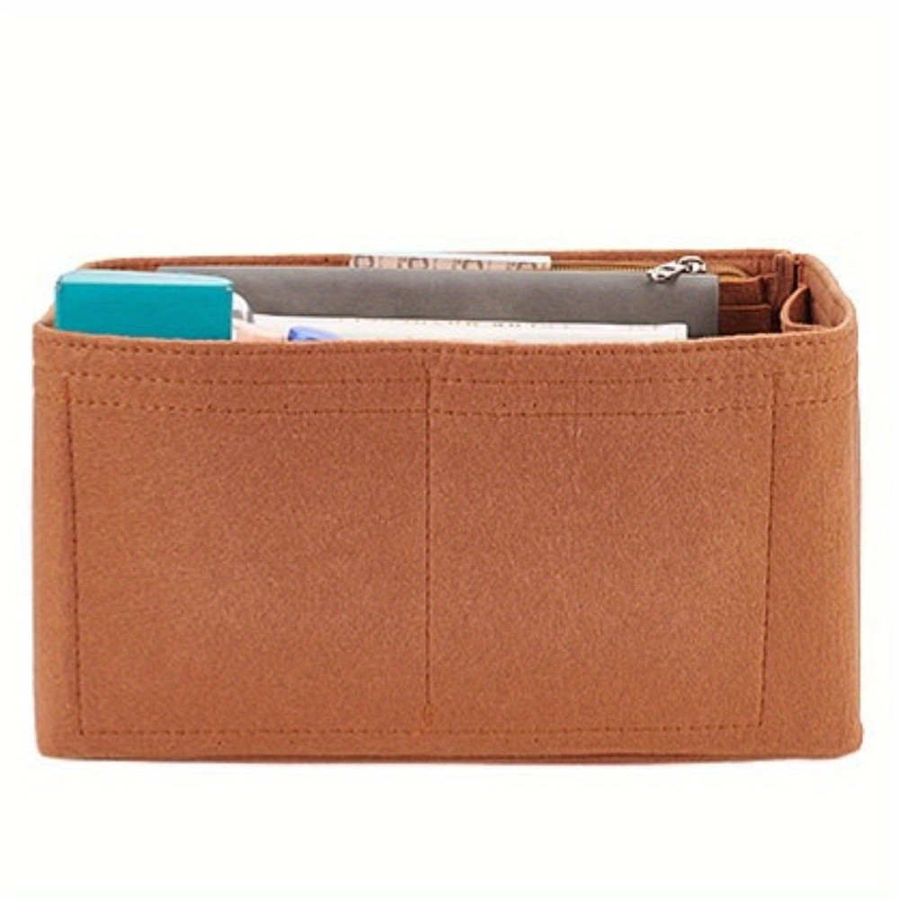 1pc Felt Handbag Insert Organizer Felt Zipper Tote bag Insert Rectangle Purse