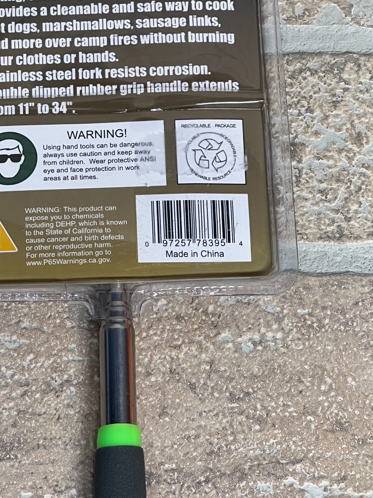 Grip Telescopic Camping Fork - Extends From 11in. to 34in. NEW