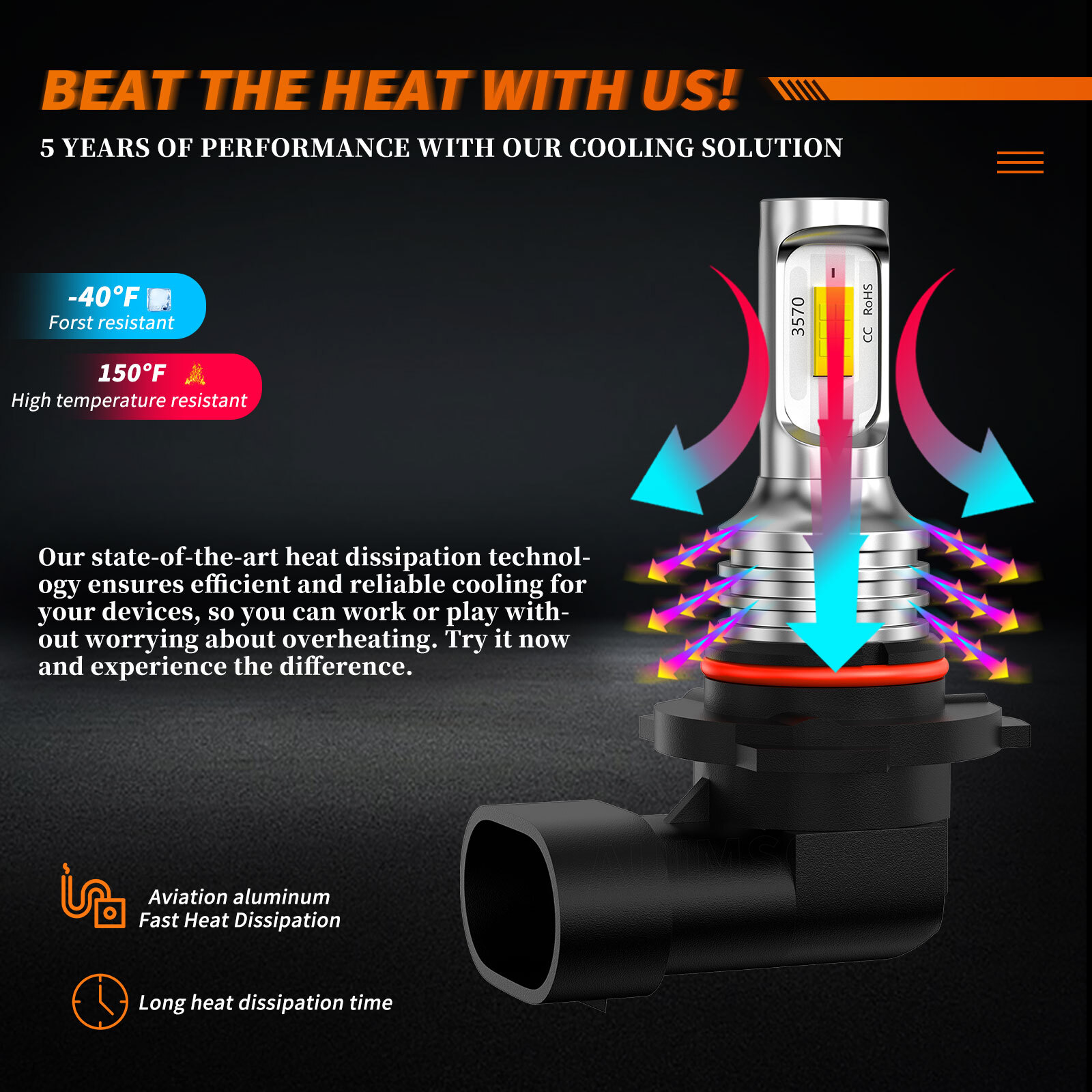 9006 HB4 LED Headlight Bulb Conversion Kit Low Beam White Super Bright 6500K