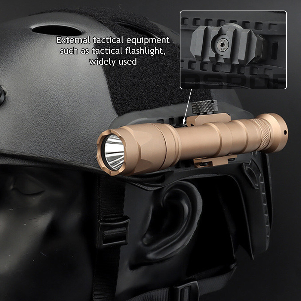 1 Set Tactical Military Helmet Side Rail Mount Adapter 360 Rotation Army Guide