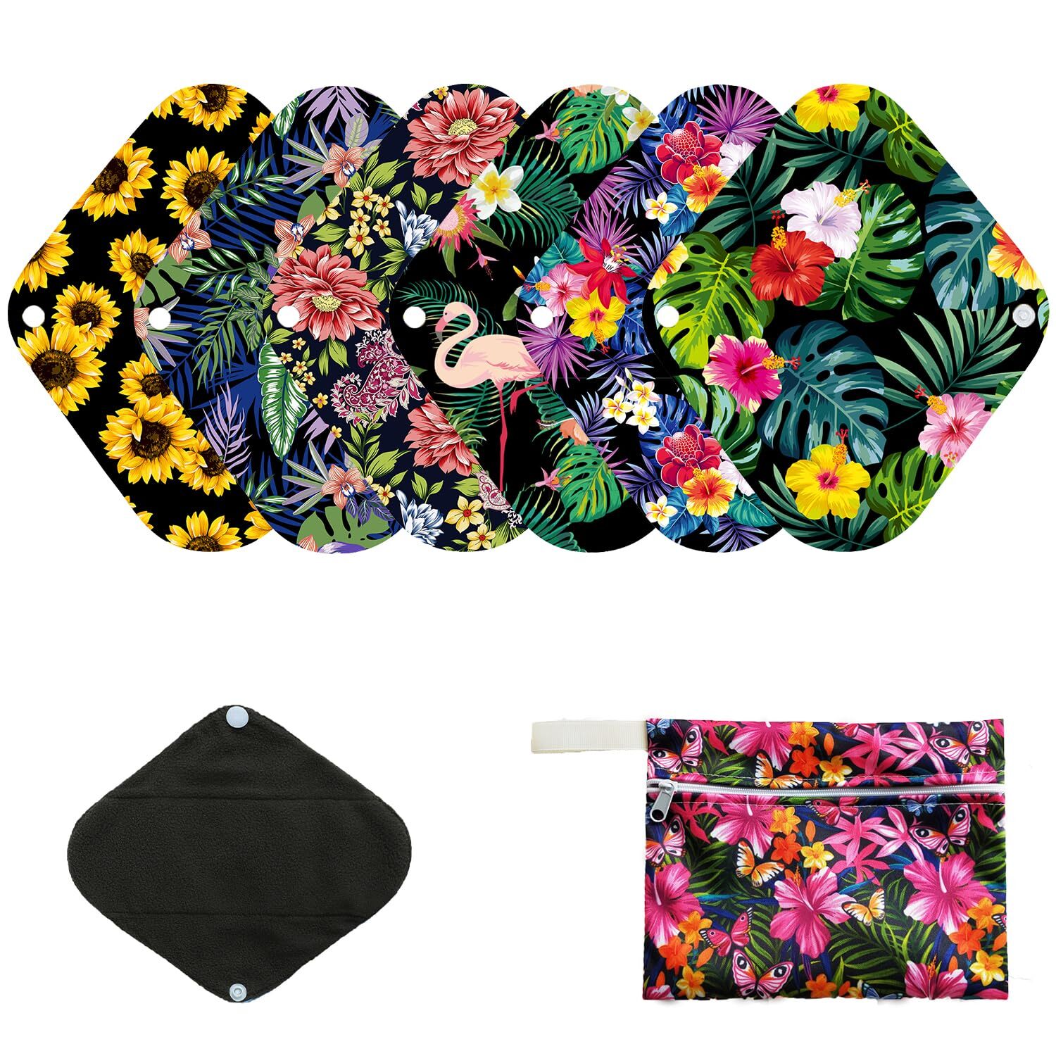Compresas de tela reutilizables y lavables, paquete de 7