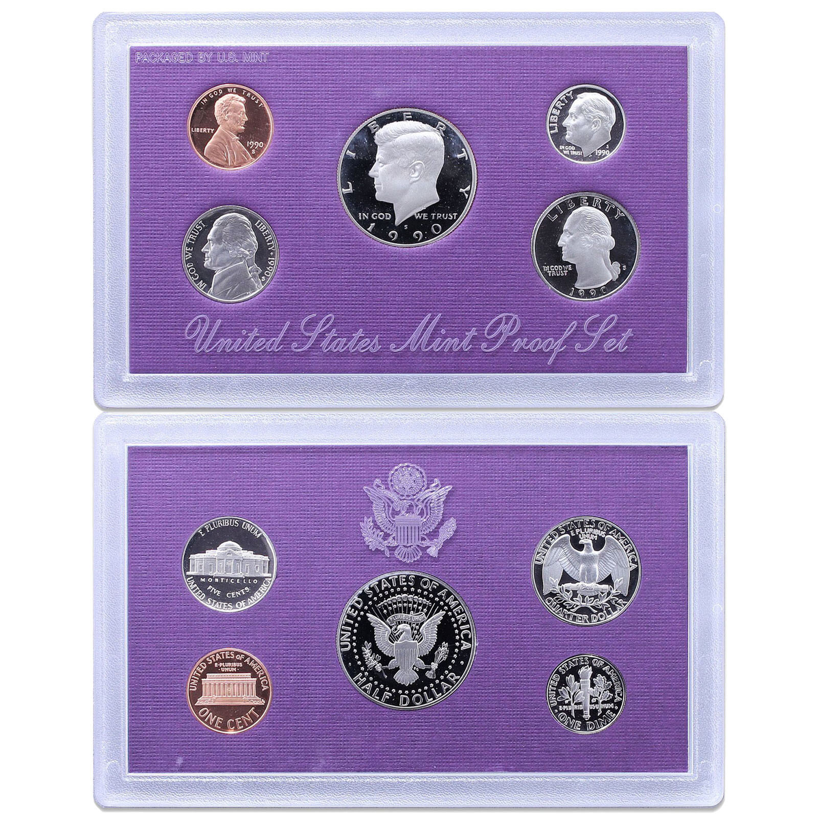1990 S Proof Set Original Box & COA 5 Coins US Mint