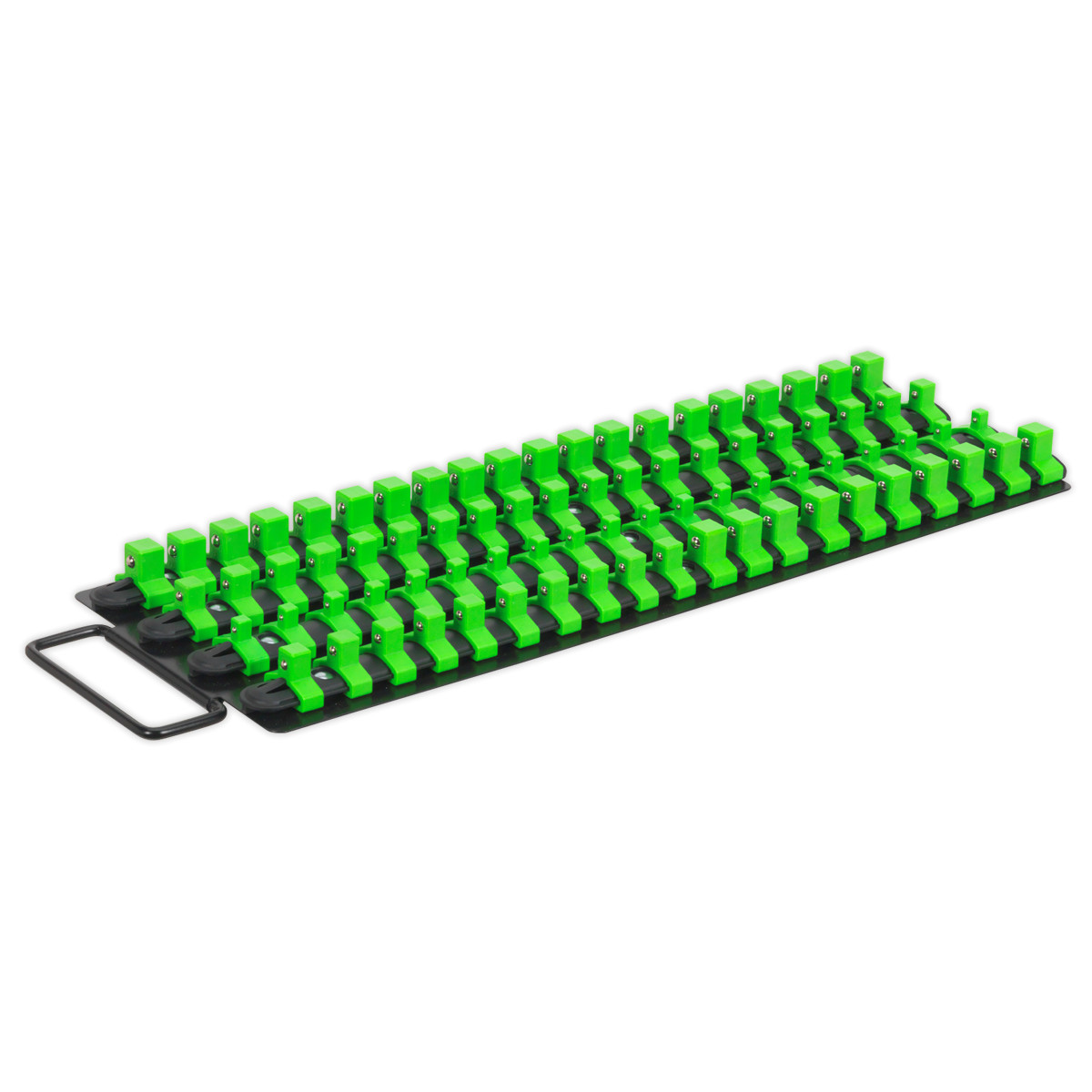 Sealey AK27051HV Socket Rail Tray 1/4", 3/8" & 1/2"Sq Drive Hi-Vis Green