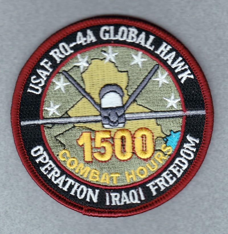 USAF Air Force Patch:  12th Expeditionary Recon Sqdn, 1500 Combat Hours